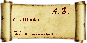 Alt Blanka névjegykártya
